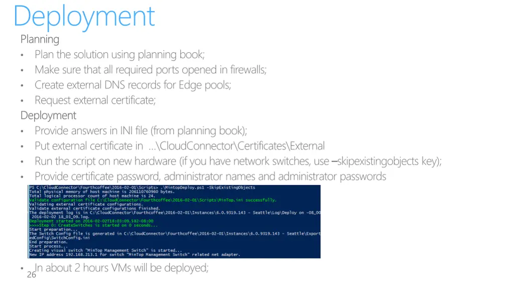 deployment planning planning plan the solution