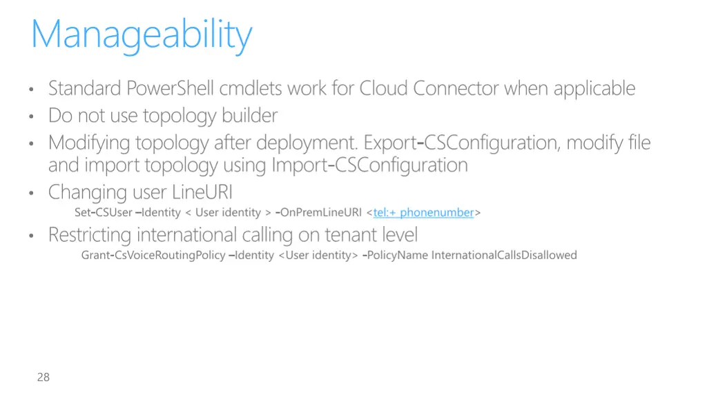 manageability