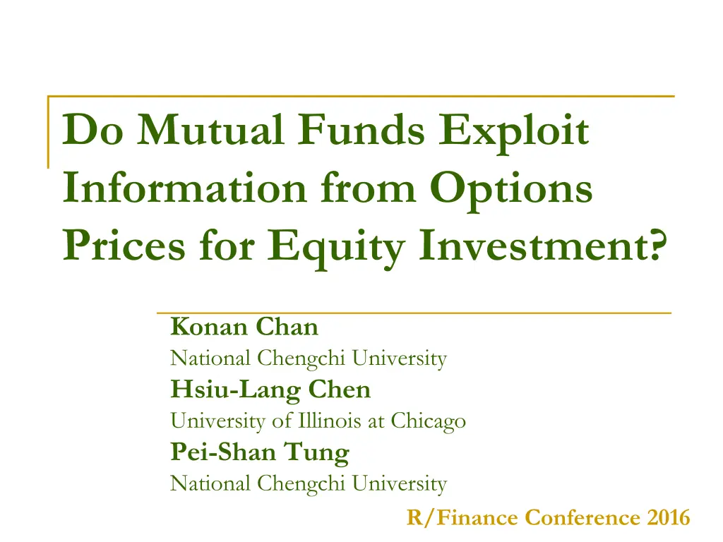 do mutual funds exploit information from options