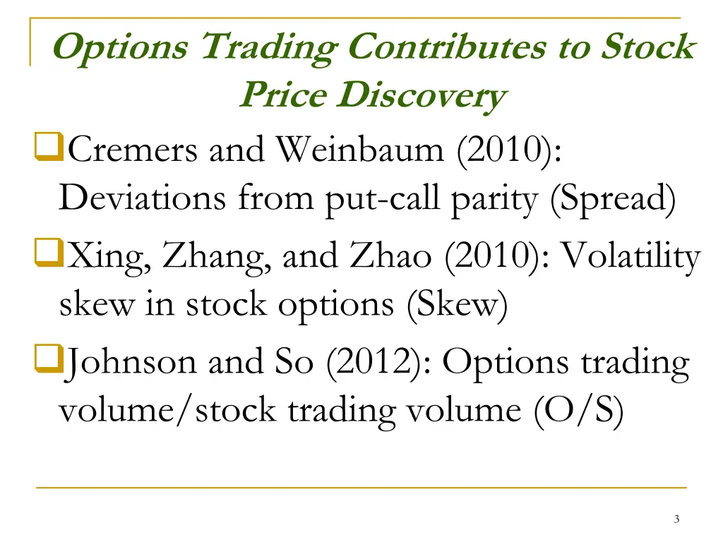 options trading contributes to stock price 1