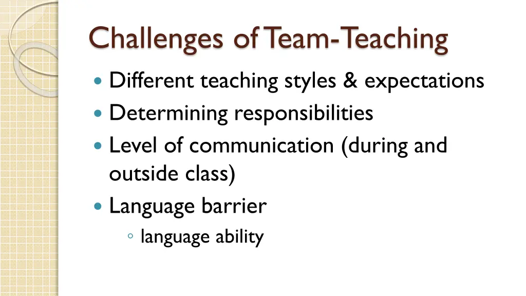 challenges of team teaching