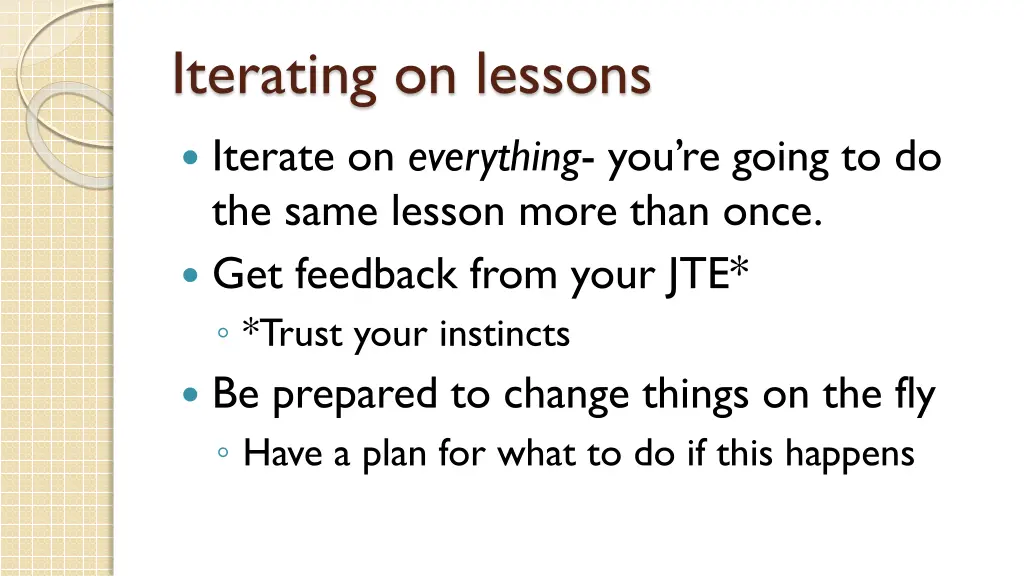 iterating on lessons