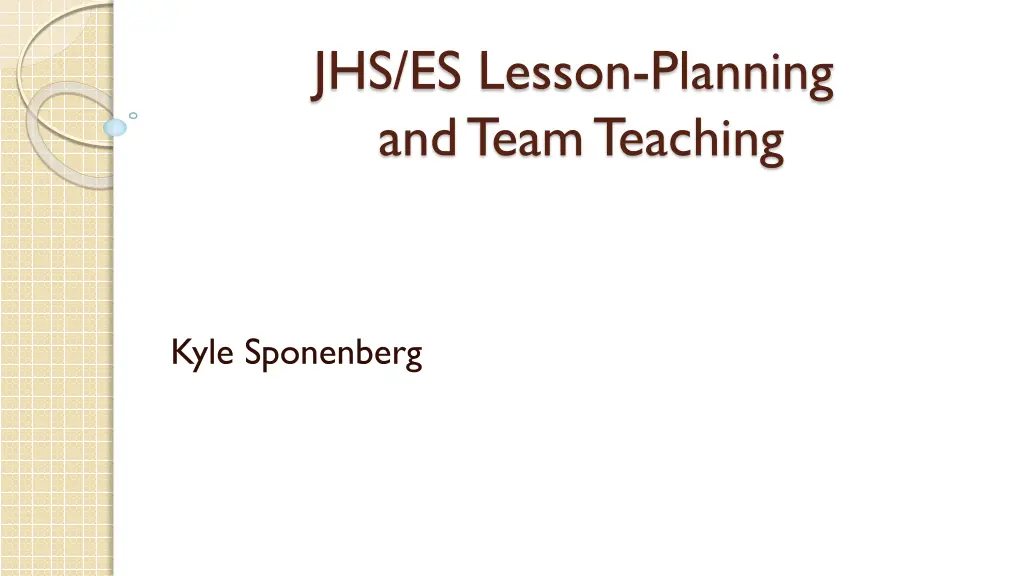 jhs es lesson planning and team teaching