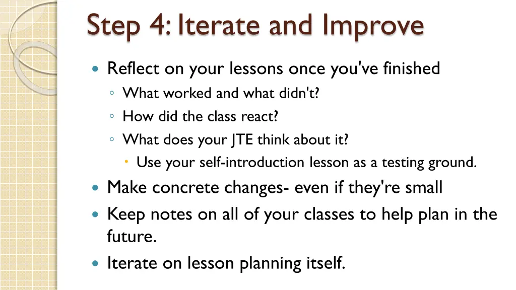 step 4 iterate and improve