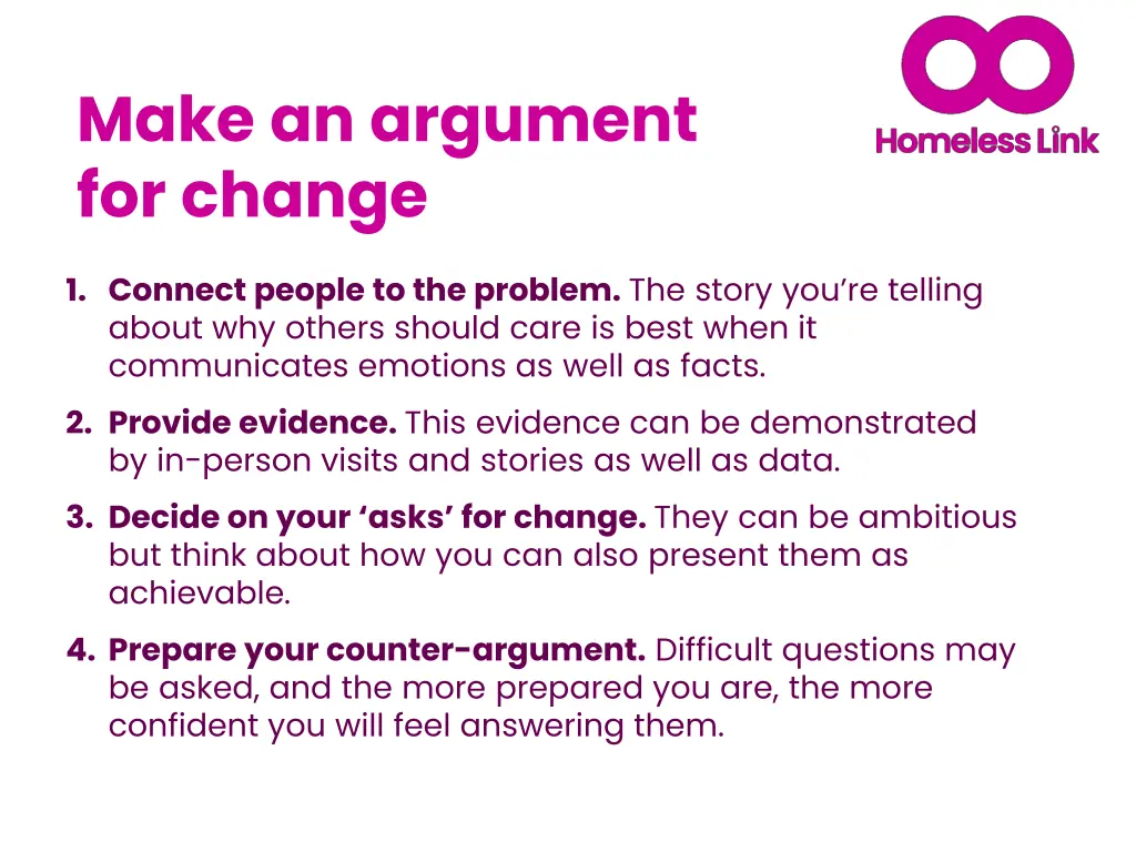 make an argument for change