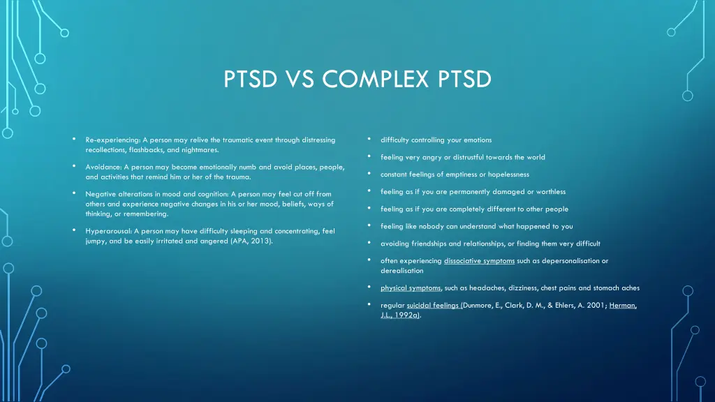 ptsd vs complex ptsd