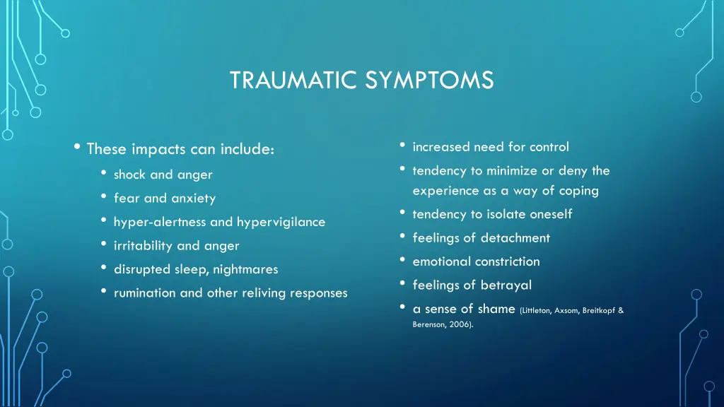 traumatic symptoms