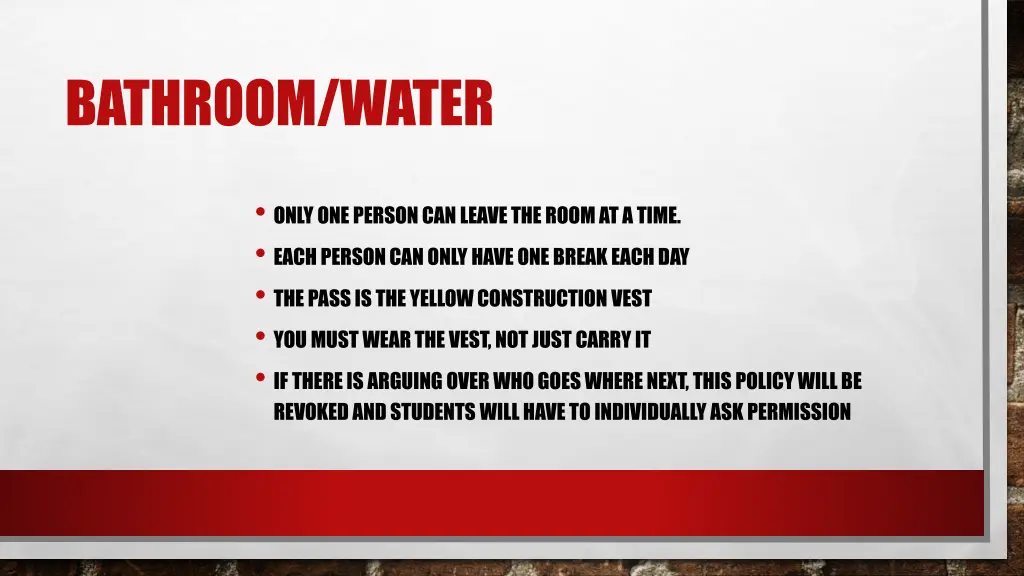 bathroom water