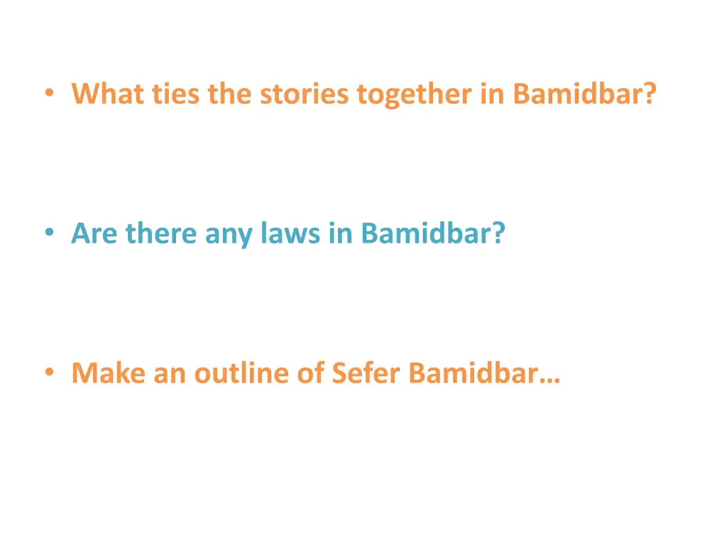 what ties the stories together in bamidbar