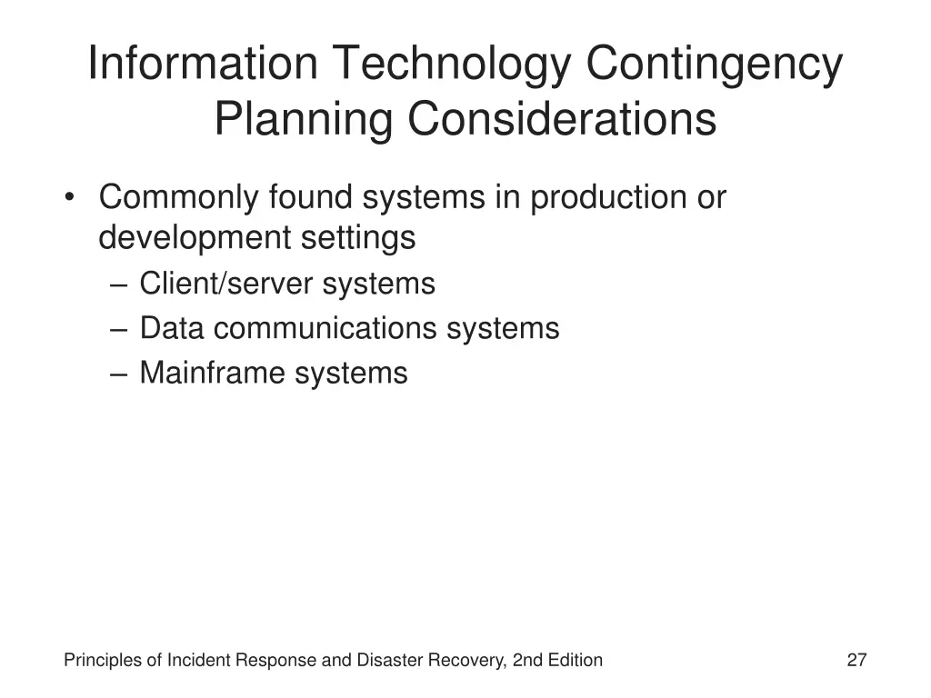 information technology contingency planning