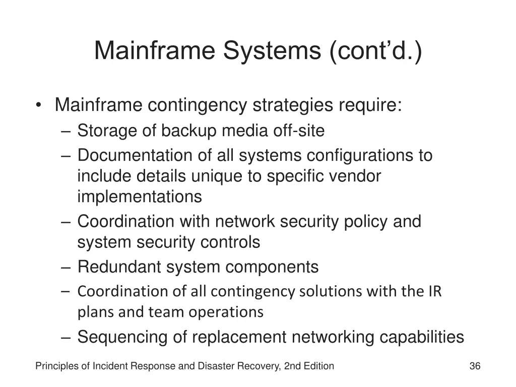mainframe systems cont d