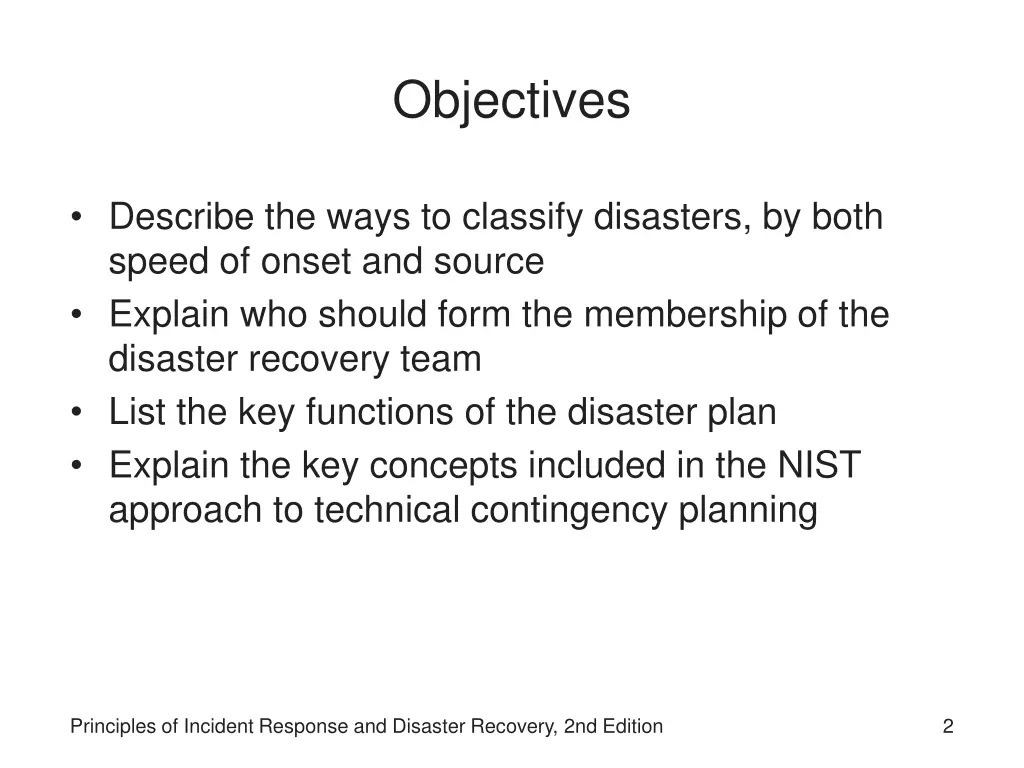 objectives