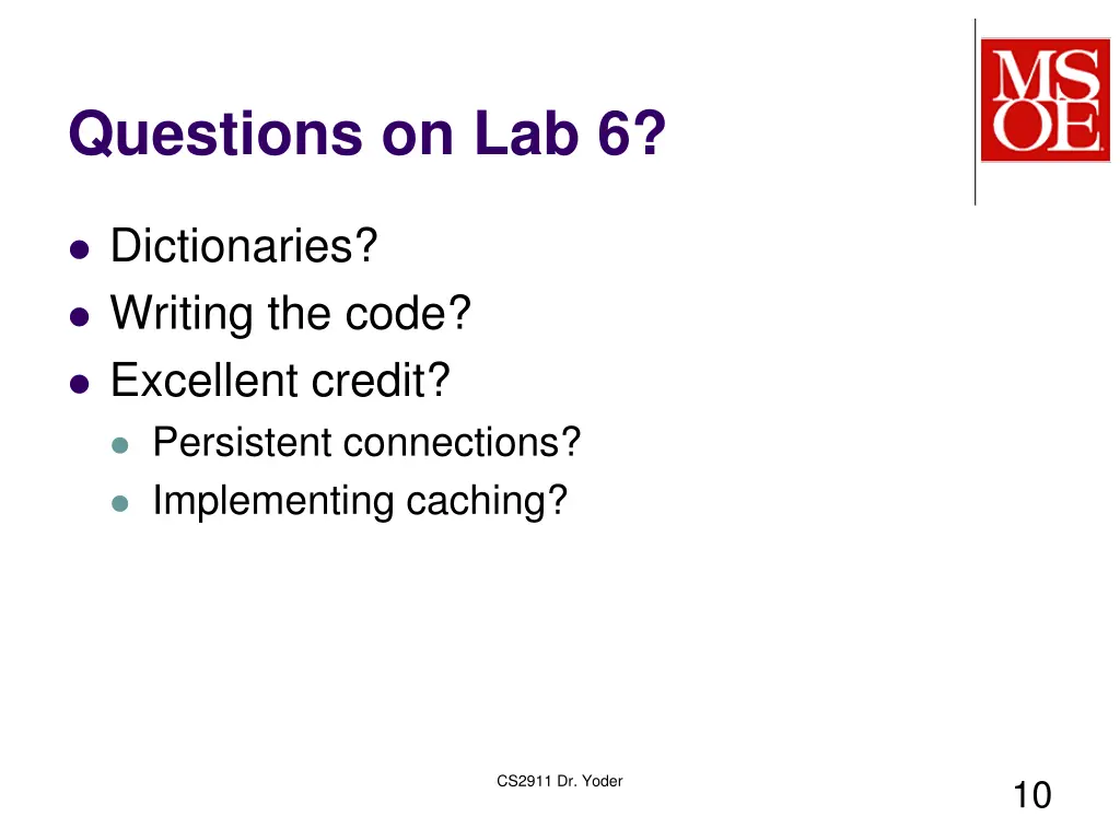 questions on lab 6