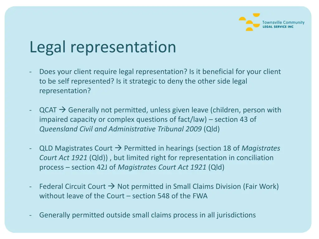 legal representation