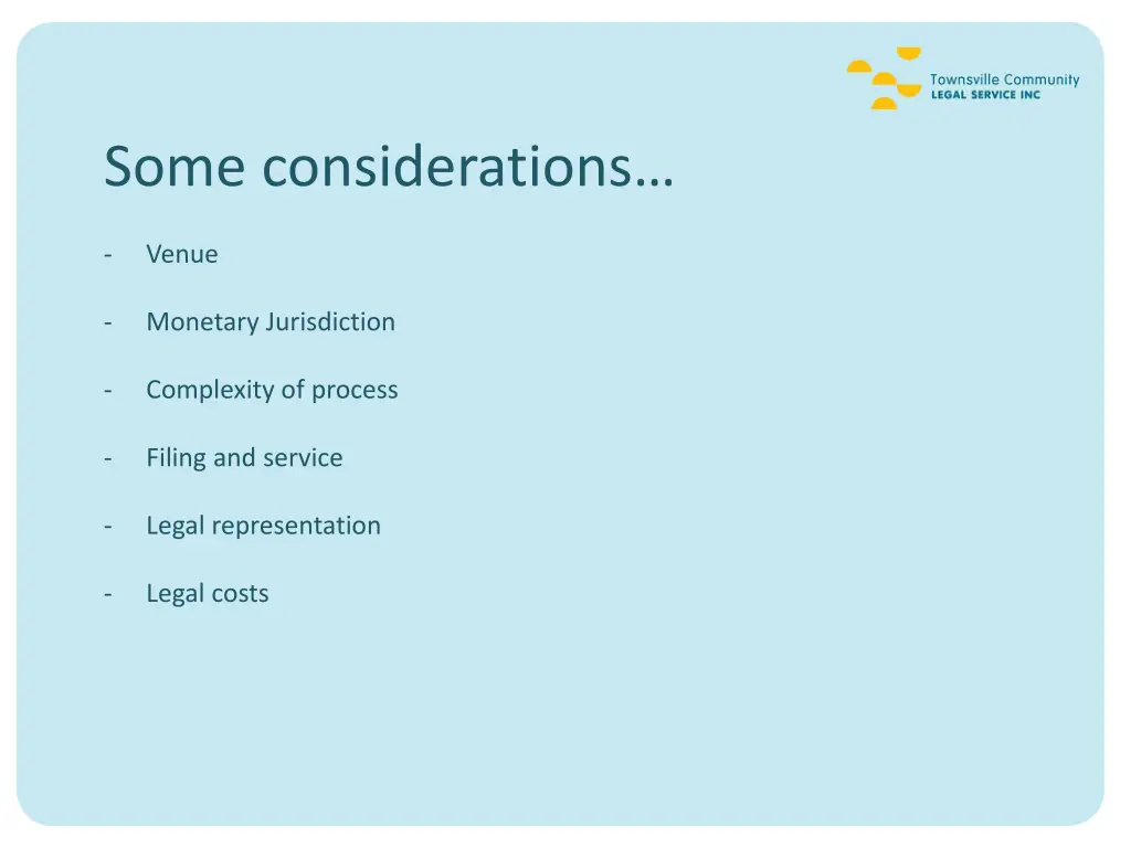 some considerations