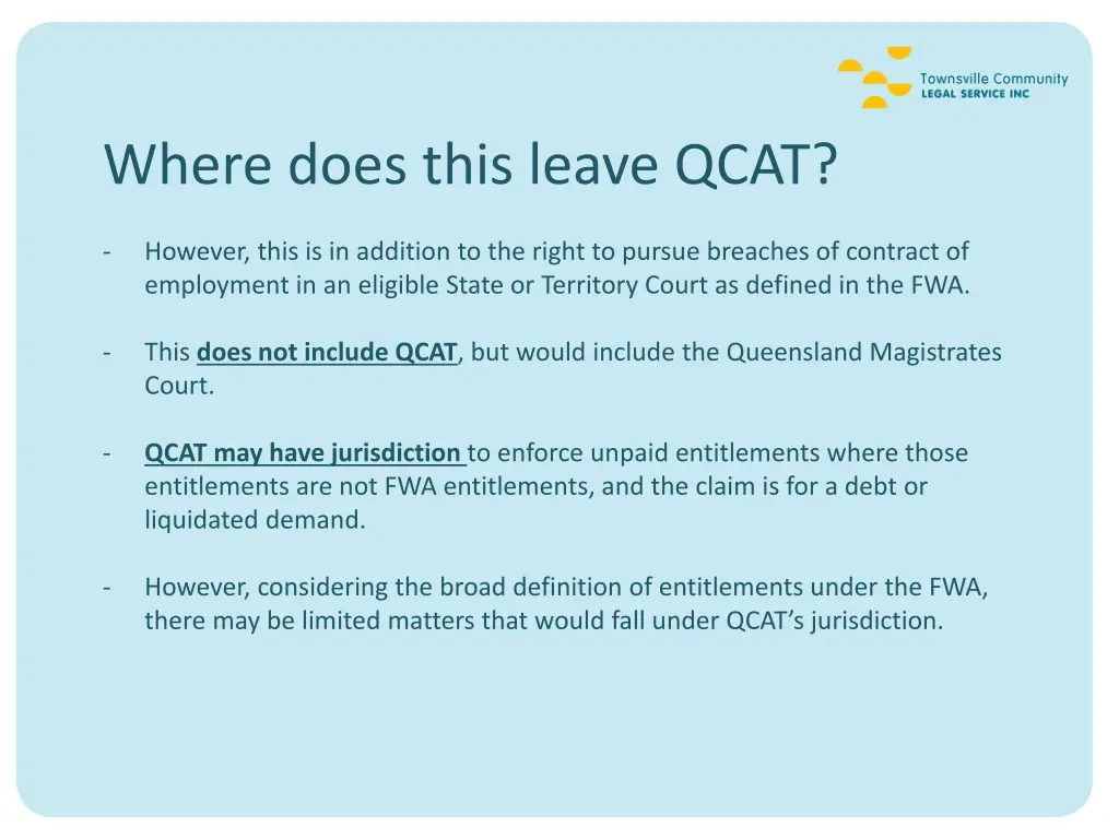 where does this leave qcat 1