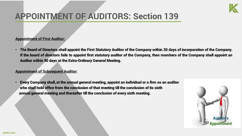 appointment of auditors section 139