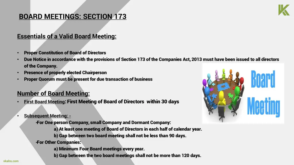 board meetings section 173