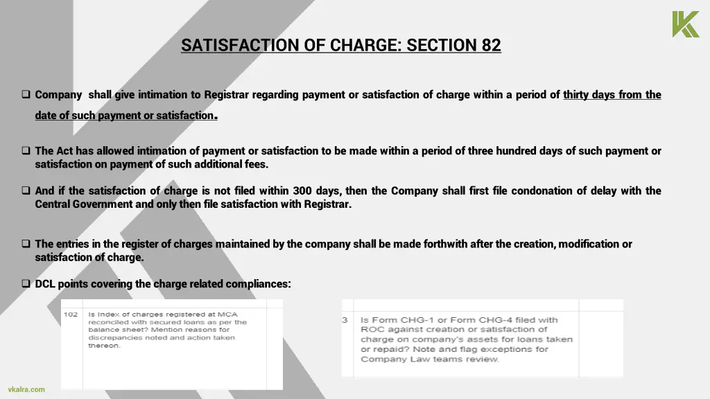 satisfaction of charge section 82