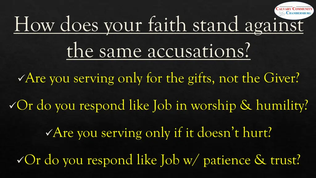 how does your faith stand against the same