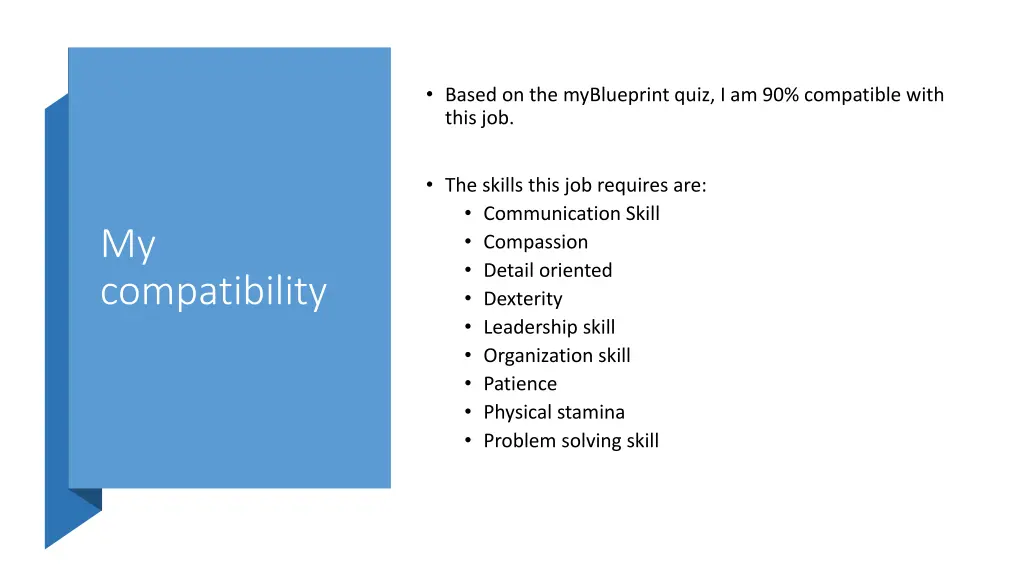 based on the myblueprint quiz i am 90 compatible