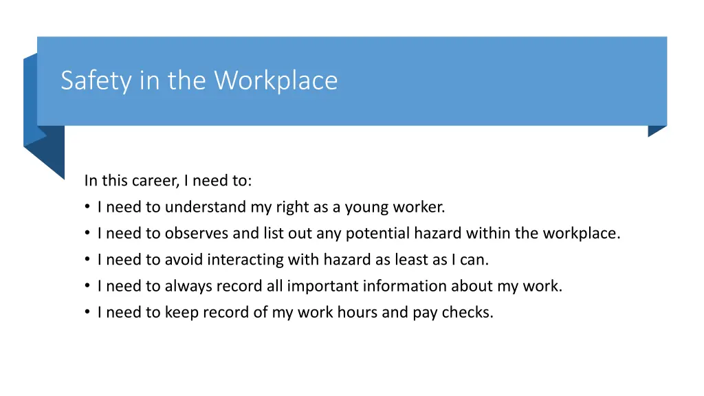 safety in the workplace