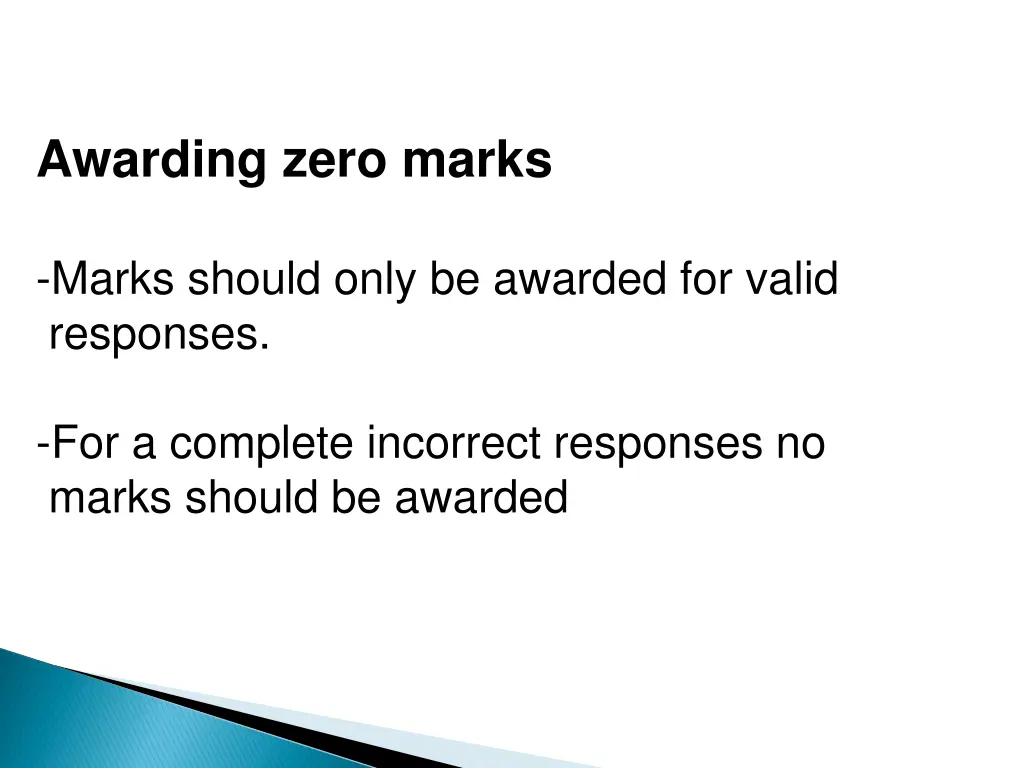 awarding zero marks