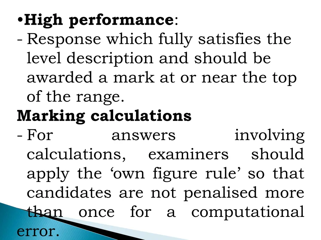 high performance response which fully satisfies