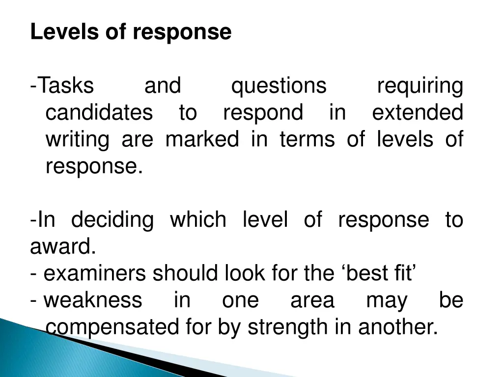 levels of response