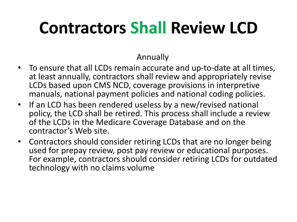 contractors shall review lcd 1