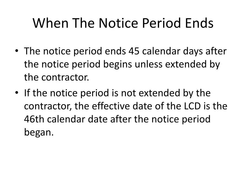 when the notice period ends