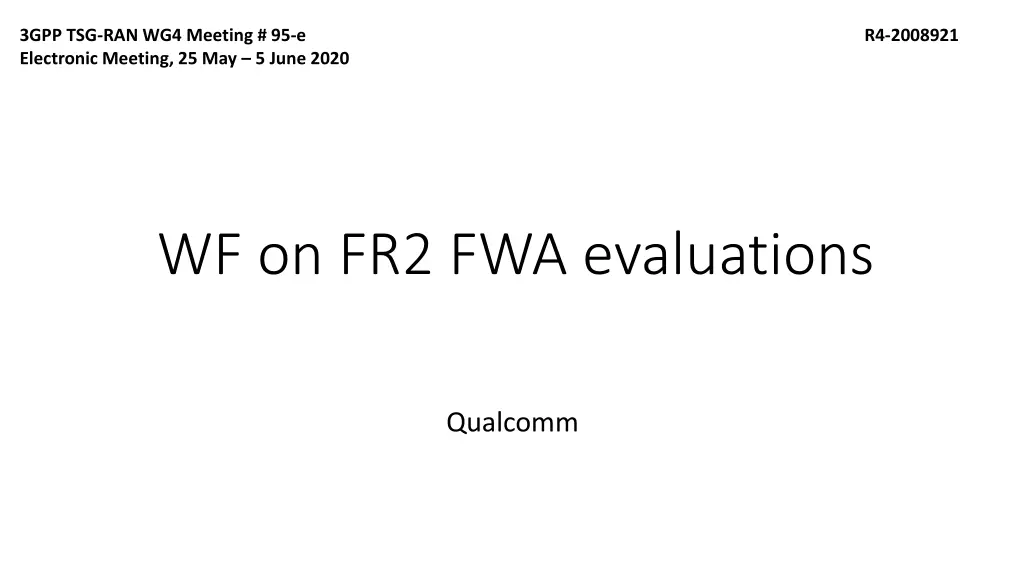 3gpp tsg ran wg4 meeting 95 e electronic meeting