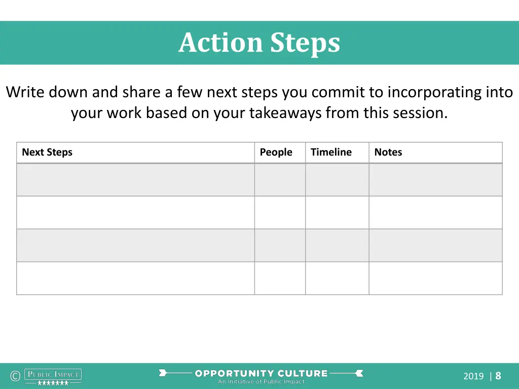action steps