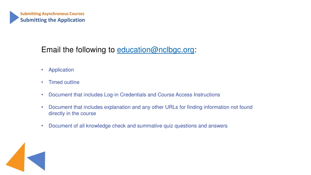 submitting asynchronous courses submitting