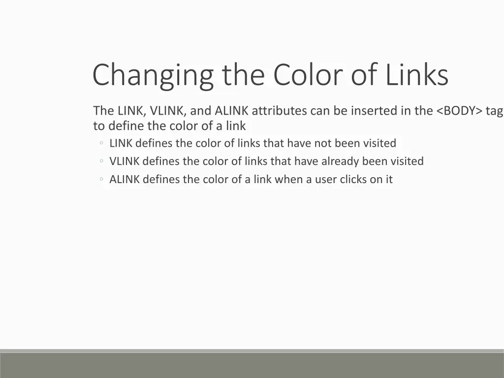 changing the color of links