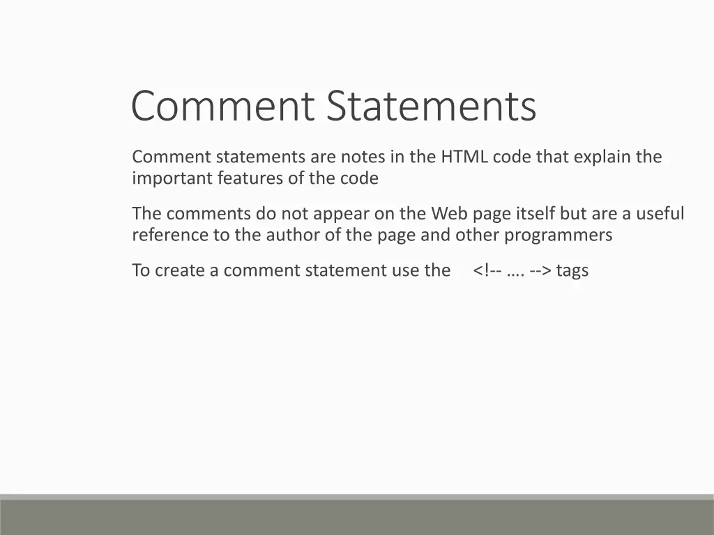 comment statements