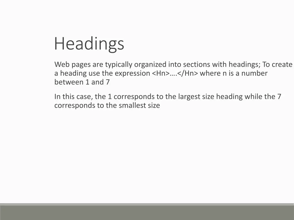 headings