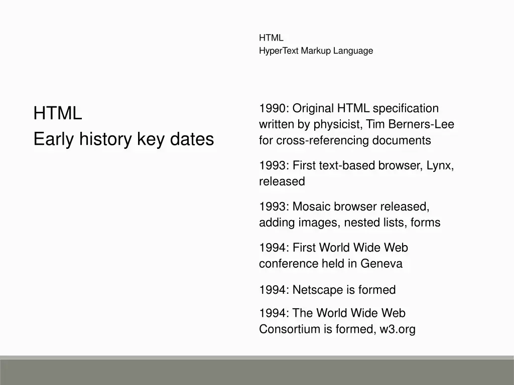 html hypertext markup language 1