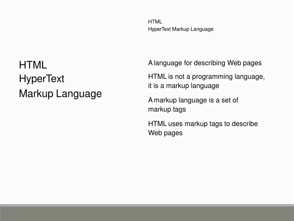 html hypertext markup language