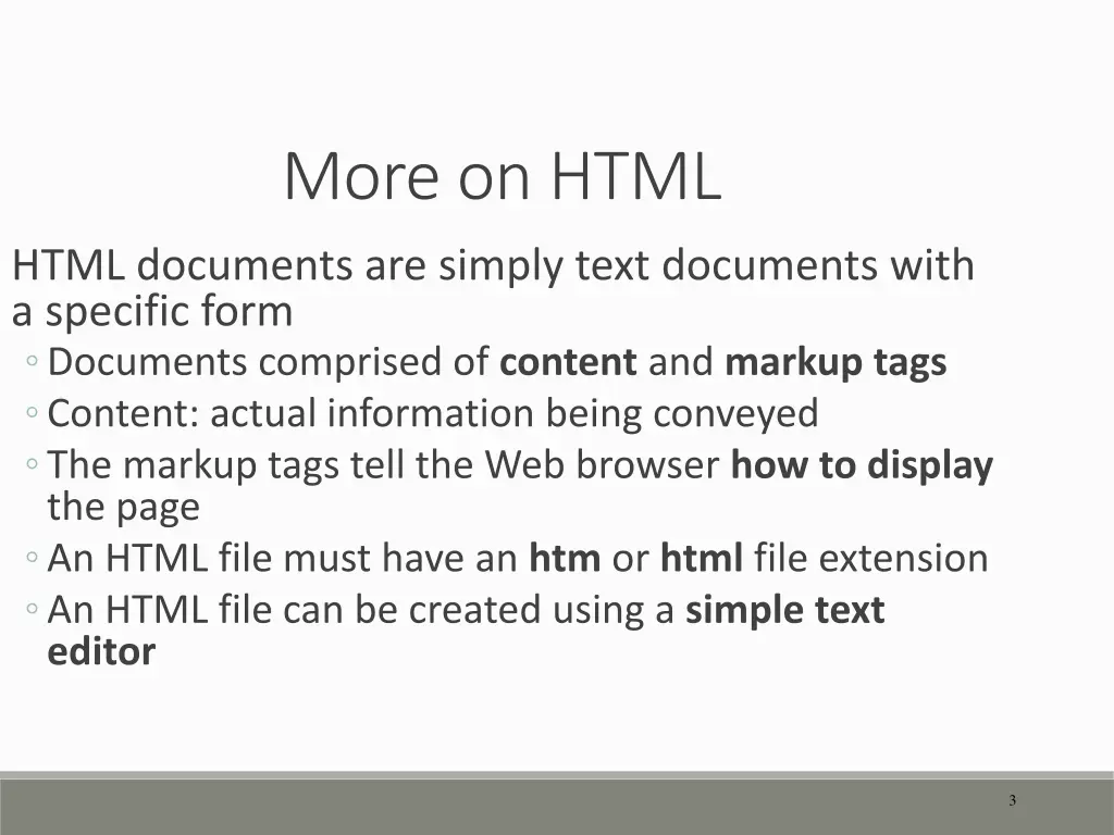 more on html