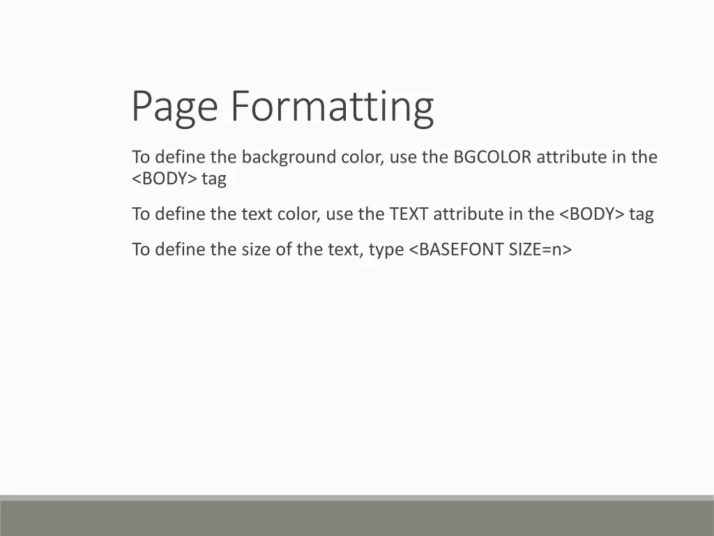 page formatting