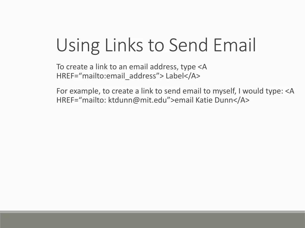 using links to send email