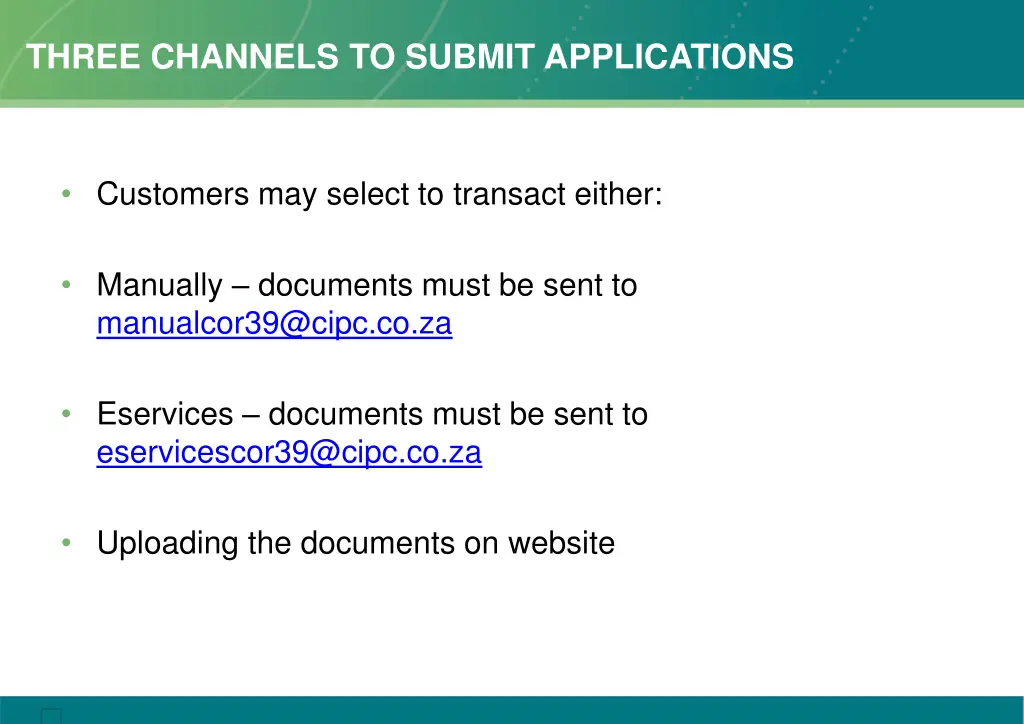 three channels to submit applications