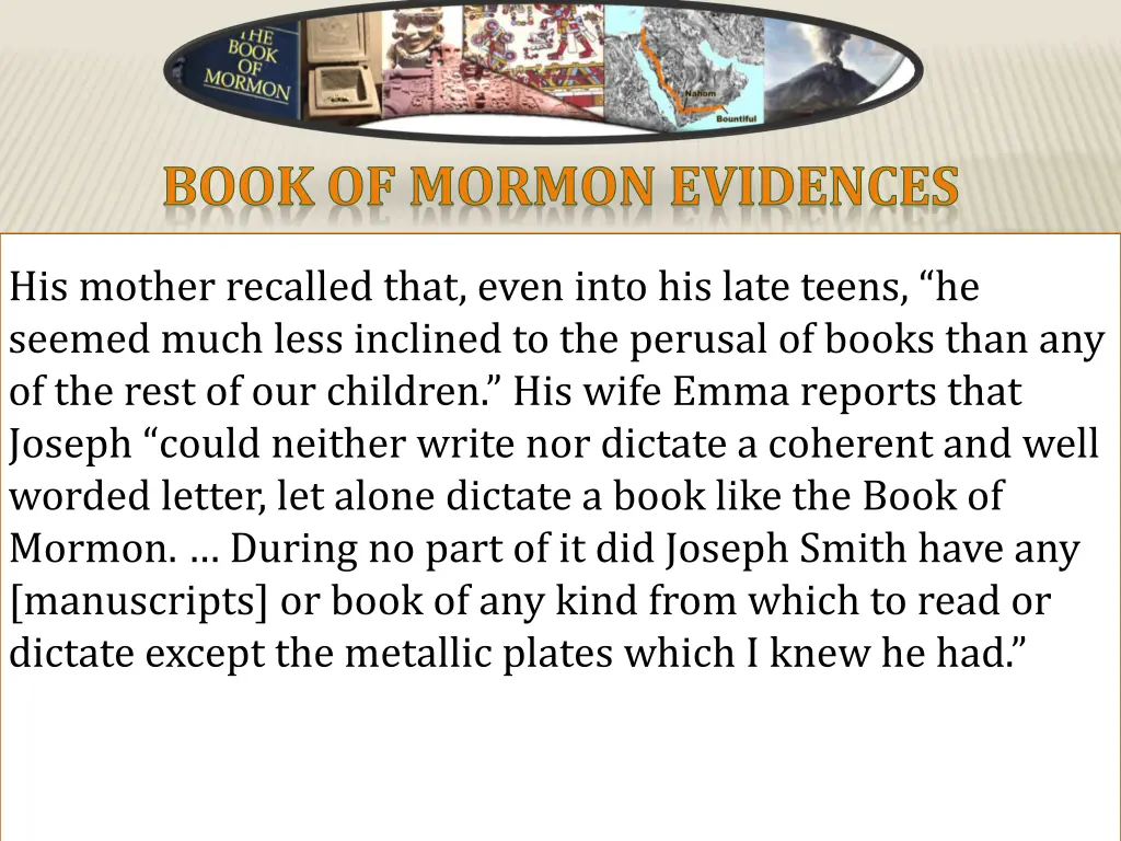 book of mormon evidences 1