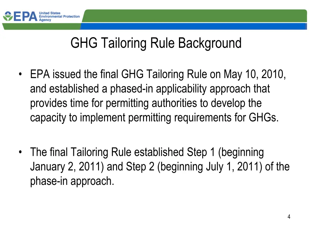 ghg tailoring rule background