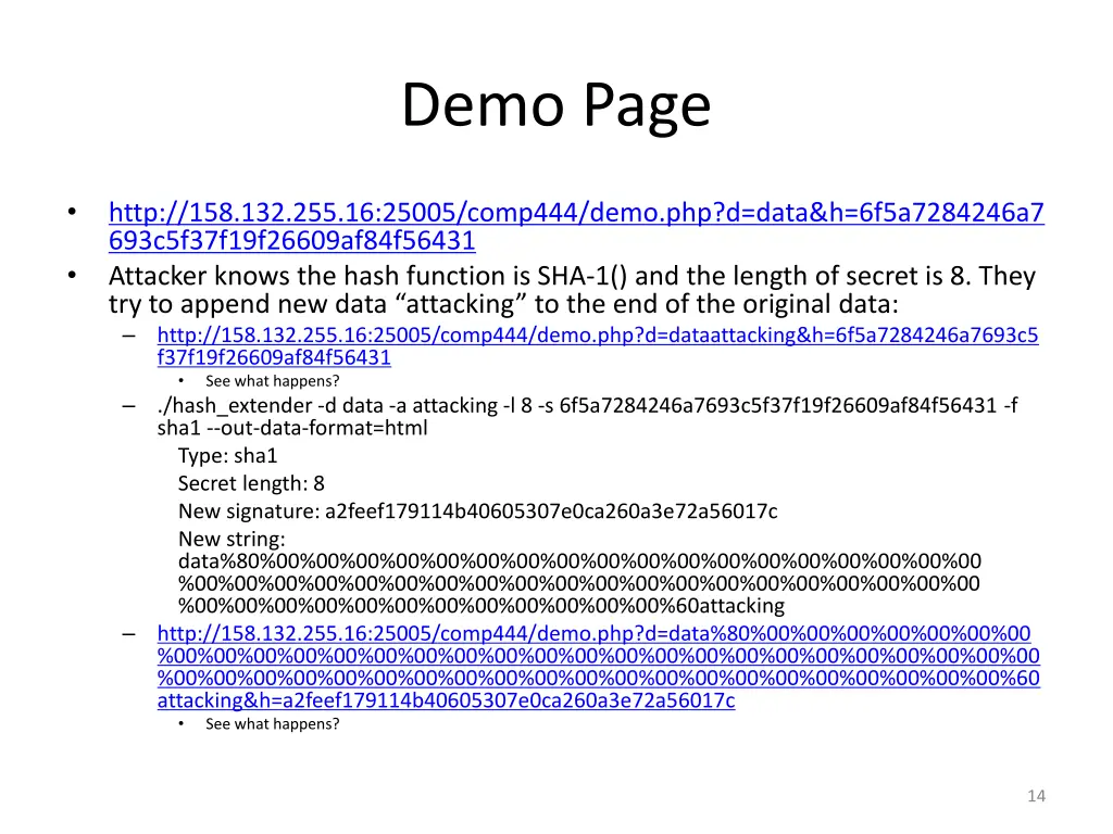 demo page
