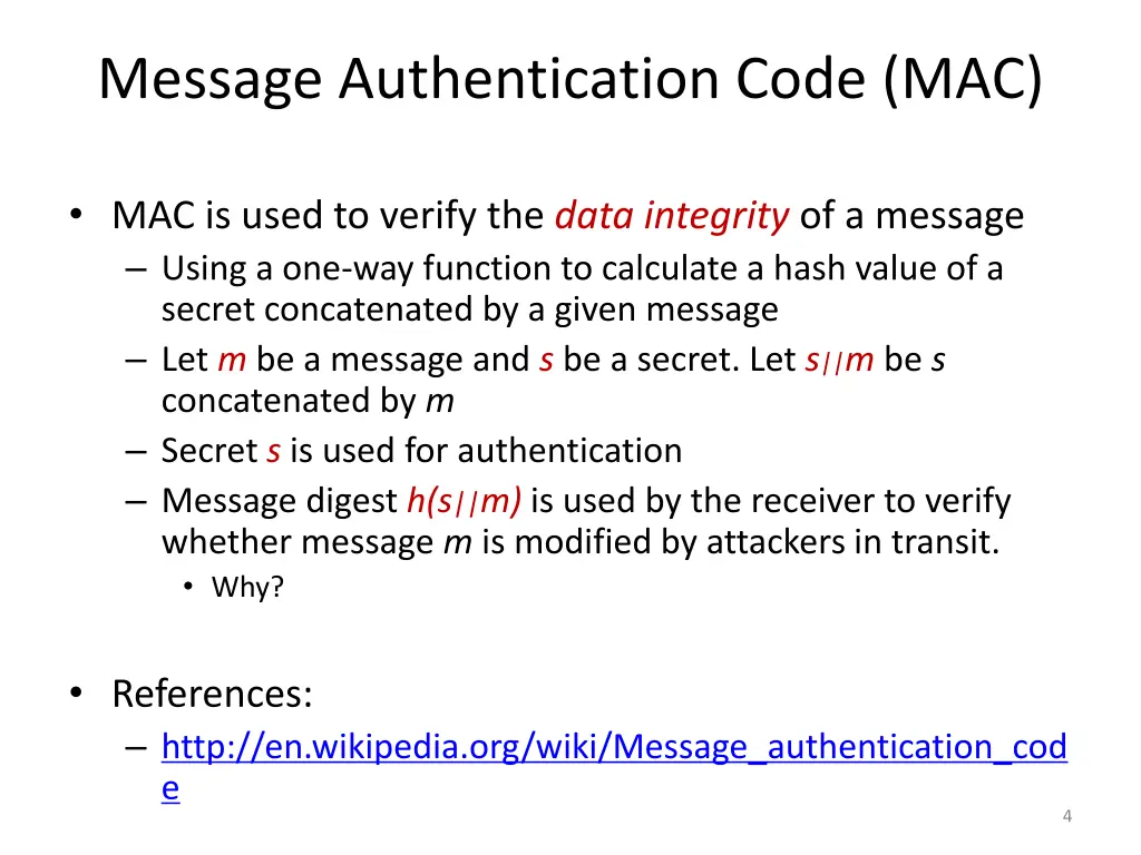 message authentication code mac