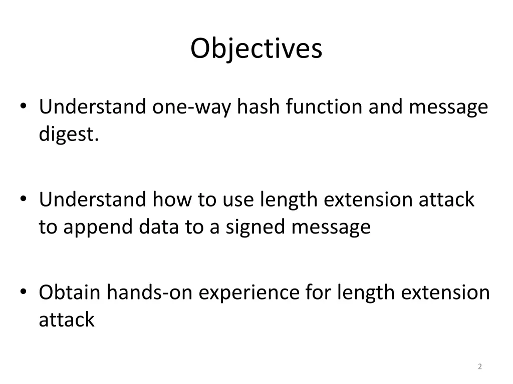 objectives
