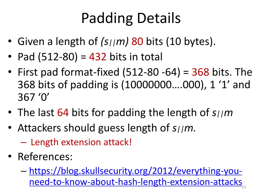 padding details