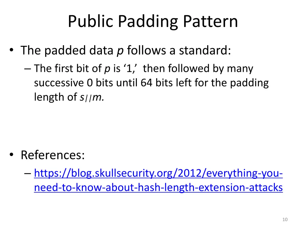 public padding pattern